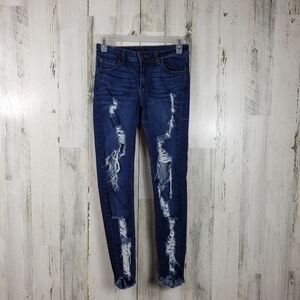 Fashion nova ripped raw hem skinny jeans juniors size 1
